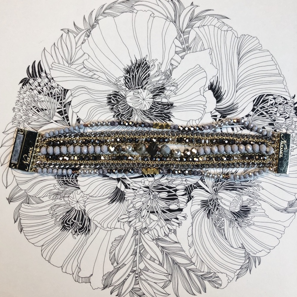 Stunning Multi-Layer Bracelet In Silver Mix